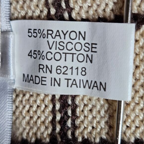 Talk of the Walk Atlantic City 80s Quarter Zip Camel Brown Plaid Knit Sweater - Picture 7 of 12